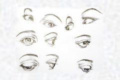 Disegni di sguardi a matita